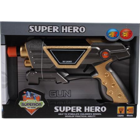 Space Superior Pistool Super Hero Junior Zwart/goud