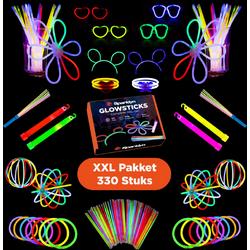 Sparklyn XXL Glow in the Dark Stick Set - 330st Glowsticks met accessoires - Neon breekstaafjes