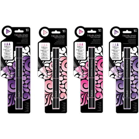 Spectrum Noir - Set  Triblend Markers - Paars blend, Pale Pink Blend, Hydrangea blend, Bright pink blend