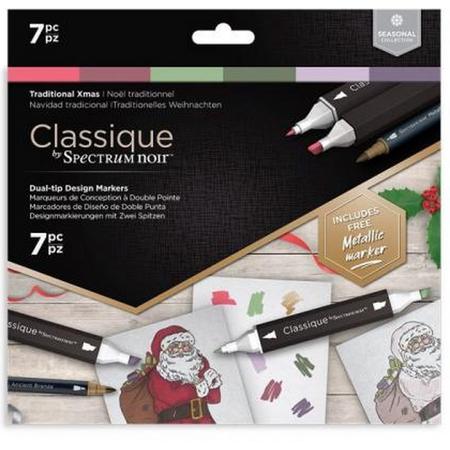 Spectrum Noir Classique Alcohol Markers Set Traditional Christmas (7pcs) (SN-CS7-TRX)