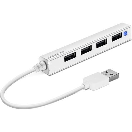 Speedlink, SNAPPY SLIM USB Hub 4-Port (Wit)