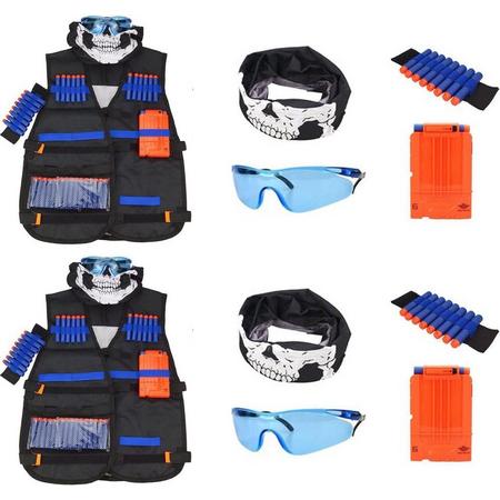 Tactical Vest geschikt voor NERF N-Strike - 2 vesten - One size - Met 2 magazijnen en 40 darts