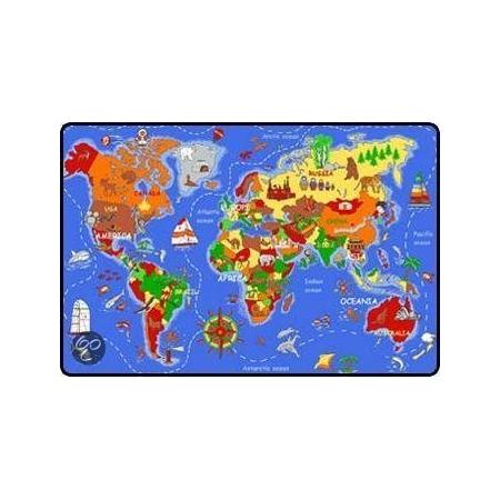Speeltapijt Wereldkaart 95x200