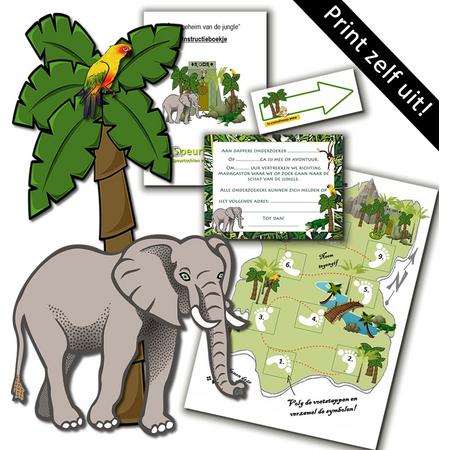 Speurtocht - Het geheim van de jungle - 7 t/m 10 jaar - kinderfeestje - speurtochtpakket - speurpakket - compleet draaiboek - PRINT ZELF UIT!