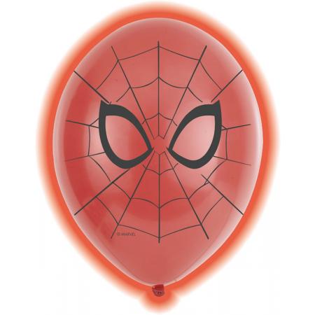 5 latex LED Spiderman™ ballonnen - Feestdecoratievoorwerp