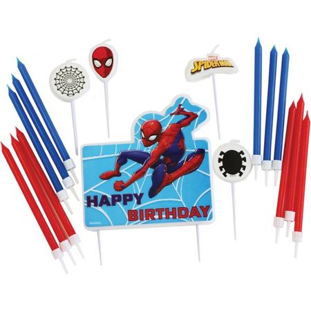 Spiderman happy birthday taart kaarsjes set