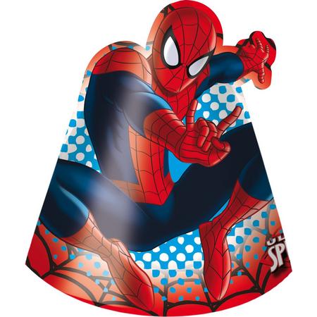 Marvel - Spiderman - Spider-man - Feest hoedjes - Party hoedjes - Karton - 6 Stuks.