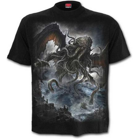 Cthulhu, gothic metal fantasy heren T-shirt zwart - S - Spiral