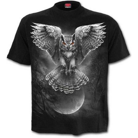 Wings Of Wisdom, gothic metal fantasy uilen heren T-shirt zwart - XXL - Spiral