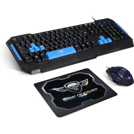 Spirit of Gamer PRO-MK6 USB Zwart, Blauw toetsenbord