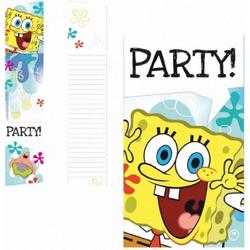Spongebob thema kinder feestje uitnodigingen 12x stuks - Feestartikelen verjaardag