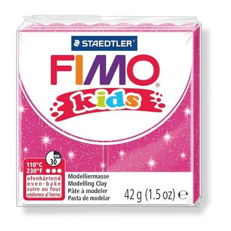 Fimo Kids Boetseerklei 42g Glitter Roze 1stuk(s)