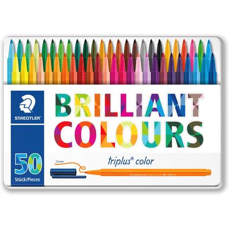 STAEDTLER triplus color kleurstift - Metalen etui 50 kleuren