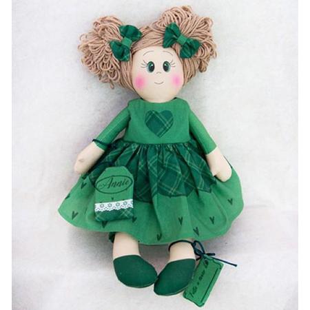 Bamboliamo Doll Annie - groen - diy pakket - pop - stafil - naaien