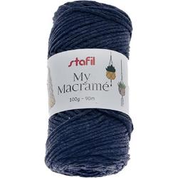 Stafil-My Macrame-Katoengaren-Haken-Breien-Handwerk-Donker blauw