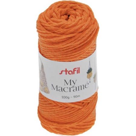 Stafil-My Macrame-Katoengaren-Haken-Breien-Handwerk-Oranje
