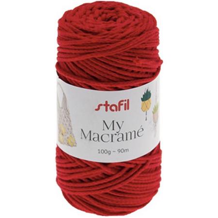 Stafil-My Macrame-Katoengaren-Haken-Breien-Handwerk-rood