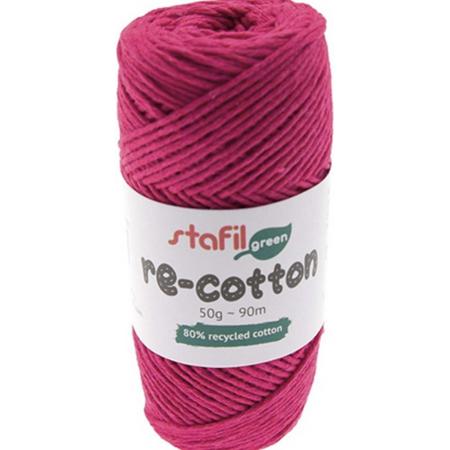 Stafil-Re-Cotton-Katoengaren-Haken-Breien-Handwerk-Pink