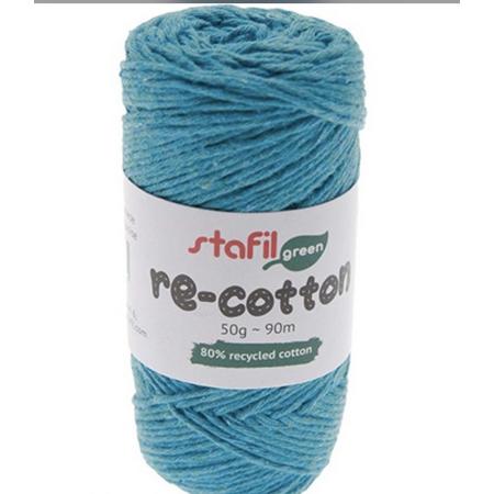 Stafil-Re-Cotton-Katoengaren-Haken-Breien-Handwerk-Turquoise