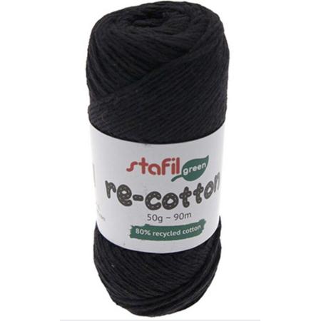 Stafil-Re-Cotton-Katoengaren-Haken-Breien-Handwerk-Zwart
