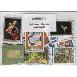 Postzegelpakket Wereld met 200 verschillende postzegels - selectie 1