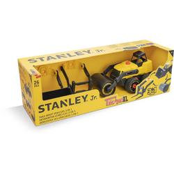 Stanley 3-in-1 Speelgoed Voertuig - 3 Opzetstukken - Vorklift - Wals - Wiellader - 26 Stukken - Incl. Schroevendraaier - Geel/Zwart