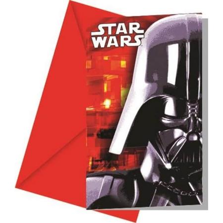Uitnodigingen Star wars Darth Vader 6 stuks