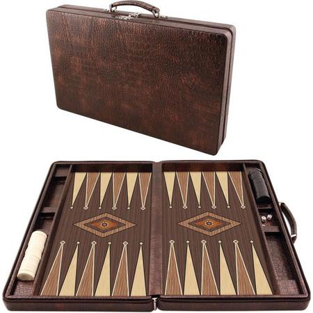 Backgammon koffer - Tavla - Luxe backgammon set - Bordspel - 44,5 x 27 x 6,5 cm