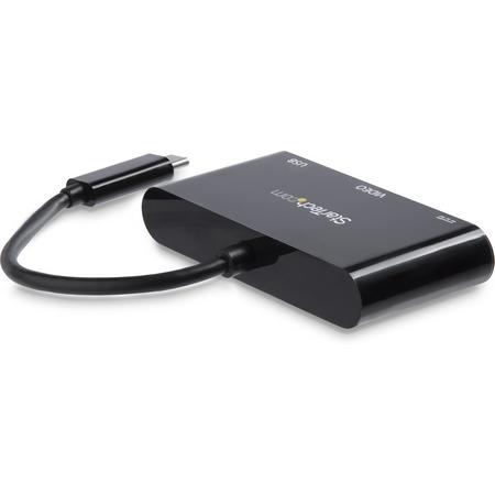 StarTech USB-C naar VGA multifunctionele adapter met Power Delivery en USB-A poort