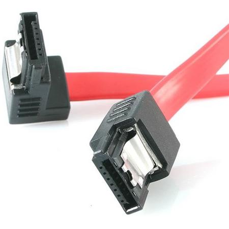 StarTech.com 12 latching sata cable - 1 Right Angle M/M 0.3m Rood SATA-kabel