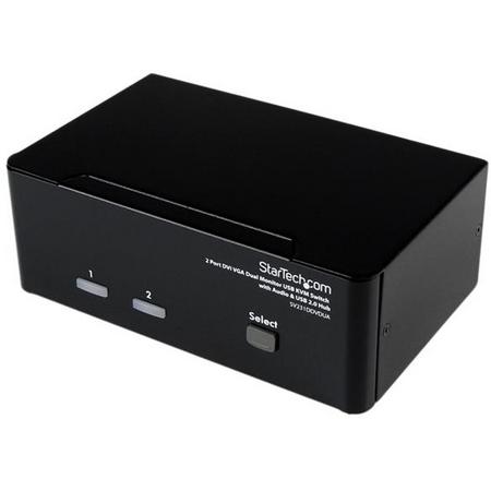 StarTech.com 2-poort DVI VGA USB met Audio en USB 2.0-hub KVM-switch