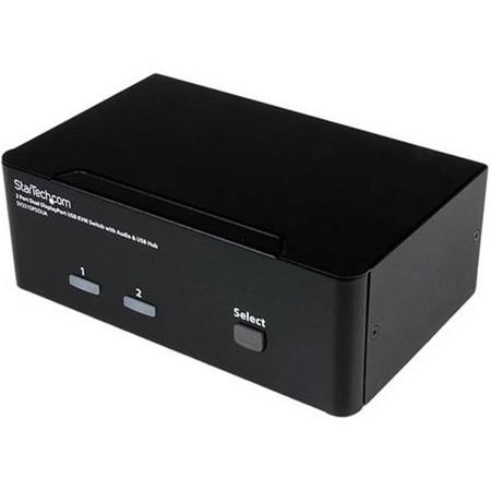 StarTech.com 2-poort Dubbele DisplayPort USB KVM-switch met Audio en USB 2.0-hub