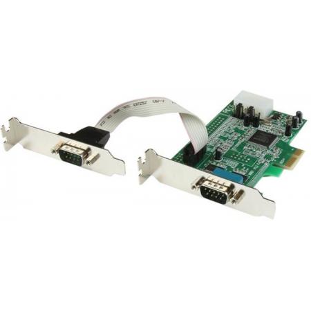 StarTech.com 2-poort Low Profile Native RS232 PCI Express Seriële Kaart met 16550 UART interfacekaart/-adapter