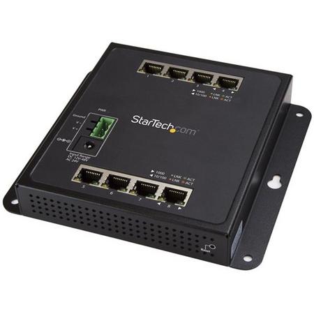 StarTech.com 8 poorts Gigabit ethernet switch managed wandmonteerbaar met voorzijde toegang