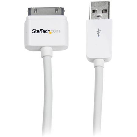 StarTech.com Lange Apple 30-pins Dockconnector-naar-USB-kabel 3 m voor iPhone / iPod / iPad met getrapte connector