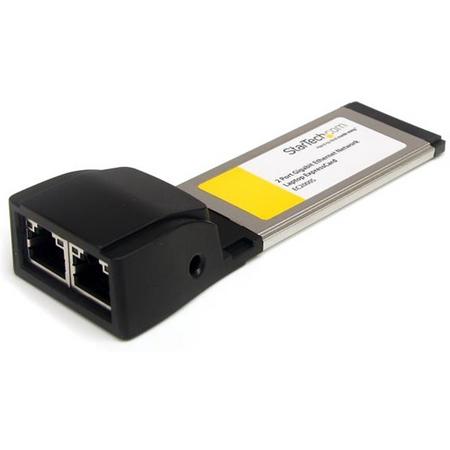 StarTech.com Twee-poort ExpressCard Gigabit Laptop Ethernet Netwerkkaart Adapter