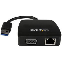 StarTech.com Universeel USB 3.0 laptop mini-docking station met VGA, GbE USB 3.0 gigabit Ethernet-adapter NIC met VGA