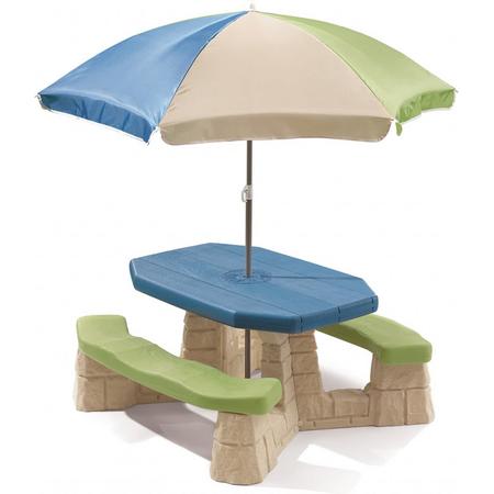Step2 Picknicktafel met parasol (aqua)