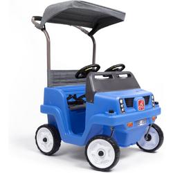   looppauto Side-By-Side Push Around SUV Blauw - Voor 2 kinderen - Luifel voor schaduw