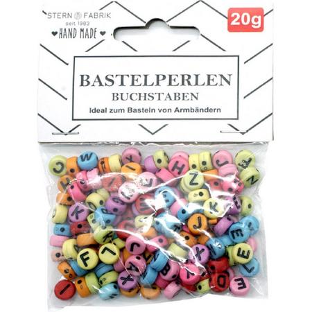 Stern Fabric Letterkralen - 160x - gekleurd - 6 mm - kunststof - alfabet knutselkralen