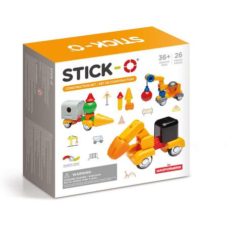 Stick-O Construction Set - Magnetisch bouwspeelgoed - 26 onderdelen