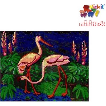 Stickit Flamingos, ca. 8.400 delig, compatibel met Ministeck