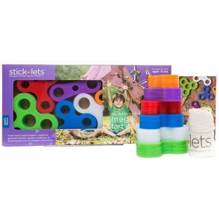 Stick-Lets - constructie speelgoed voor binnen en buiten - bouw forten met dekens en stokken - (18) elastieken
