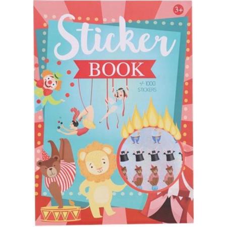 sticker boek vol met circus stickers 10 paginas in kleur met 1000 stickers