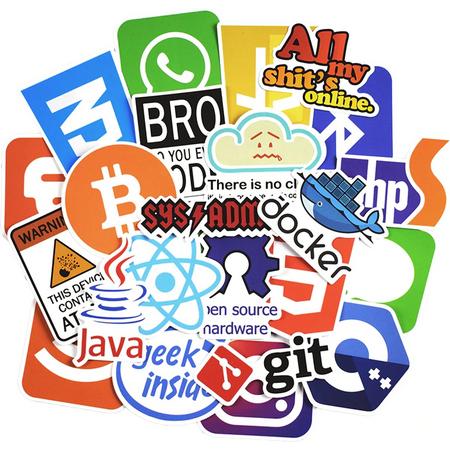 Sticker set voor laptop of andere voorwerpen - Stickerset van 50 stuks - Java en Tech Stickers - Voor programmeurs