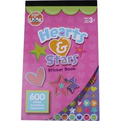 Stop & Look Stickerboek Hearts & Stars 24 X 14,8 Cm 600 Stickers