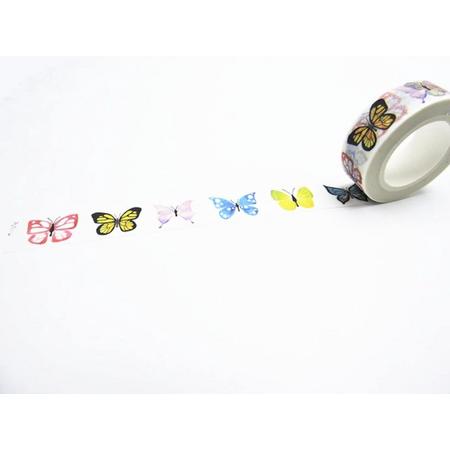Washi Tape Vlinders Multicolor 10m.