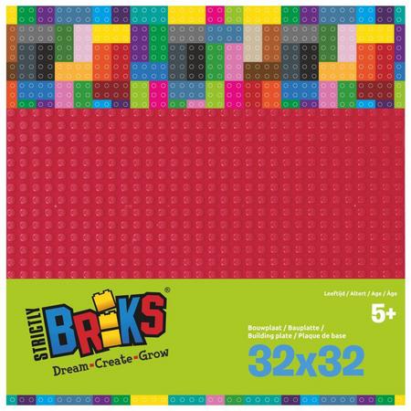 Strictly BRIKS LBP32DR Bouwplaat 32x32 Donkerrood