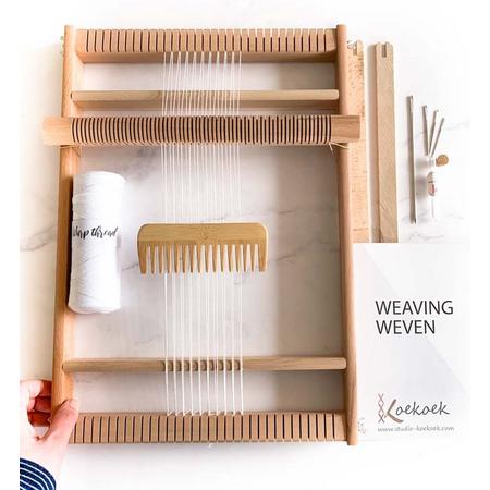 Studio Koekoek - Weven startpakket - met 30 cm weefraam , handige basispakket aan weefgereedschap en weef instructies