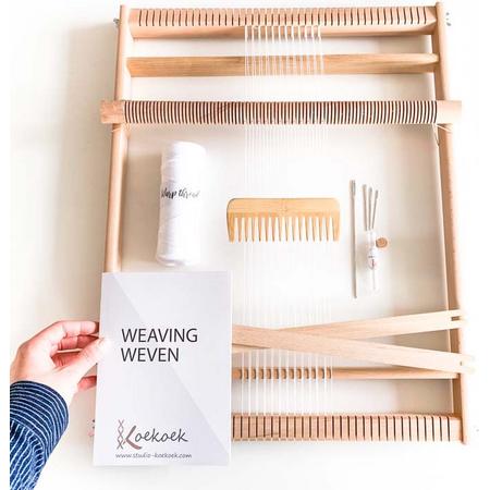 Studio Koekoek - Weven startpakket - met 40 cm weefraam , handige basispakket aan weefgereedschap en weef instructies